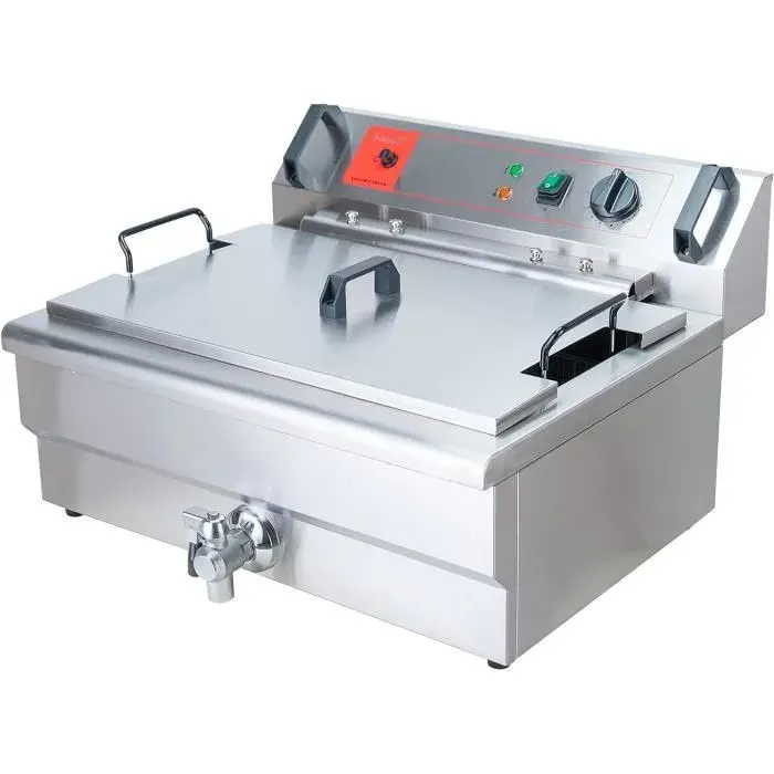 Friteuse électrique - Valgus - 3000W - 30L - Acier inoxydable - Thermostat ajustable 50-190°C