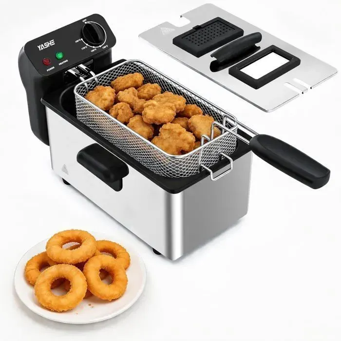 Friteuse électrique - YASHE - DF-301A - 32L - 1500W - Thermostat réglable & hublot