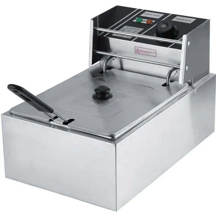 Friteuse Électrique - ZERONE - 6L - Acier Inoxydable - Température Variable - 220-240V