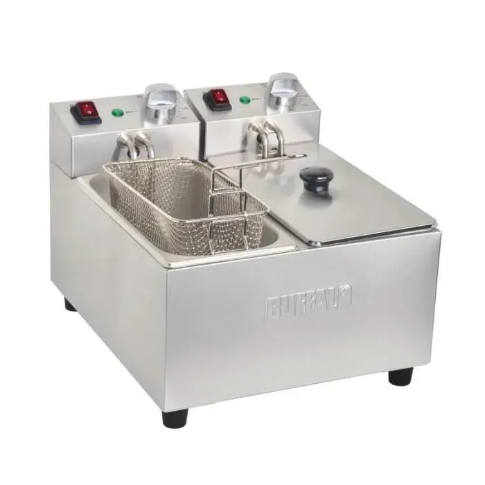 Friteuse inox 2x3 Litres électrique 2x2 Kw