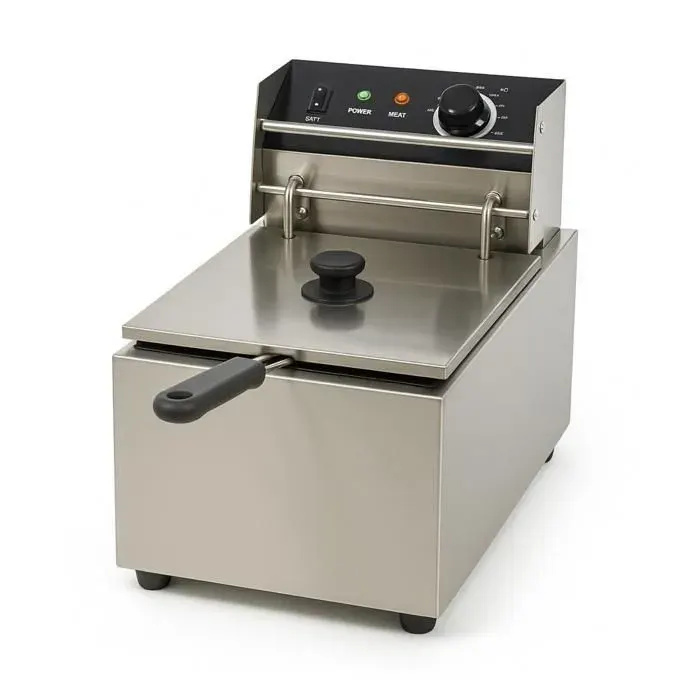 Friteuse professionnelle électrique - 1 cuve - Inox - 8 L - 2800 W (0–190°C)