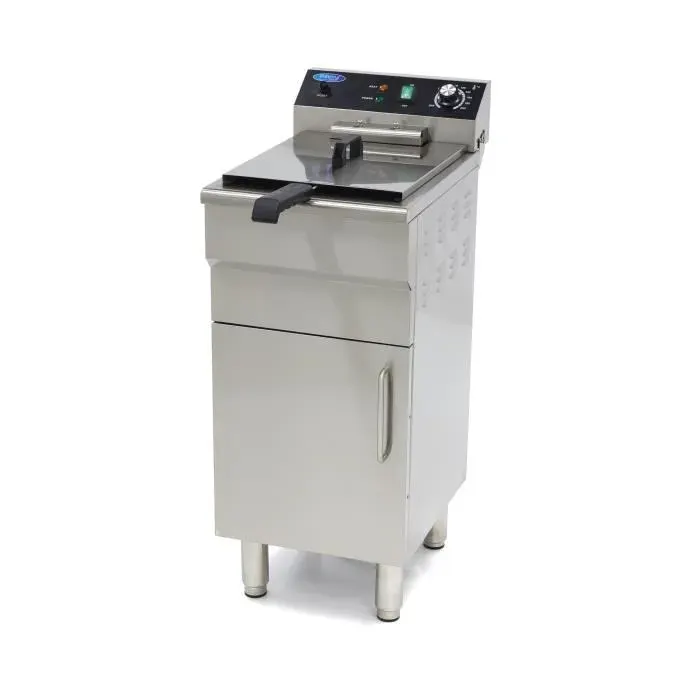 Friteuse professionnelle électrique 16L avec Robinet et Sousbassement