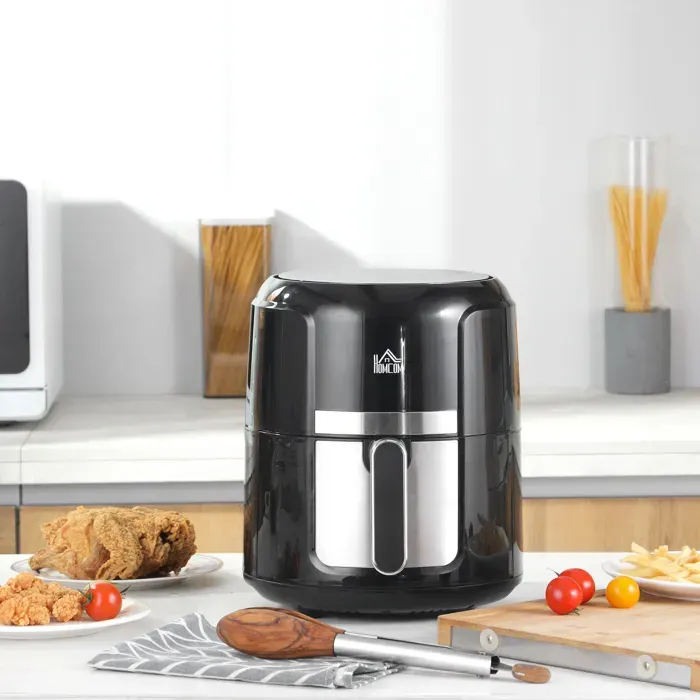 Friteuse sans huile 4 L air fryer 1300 W 12 programmes écran tactile température réglable panier antiadhésif noir