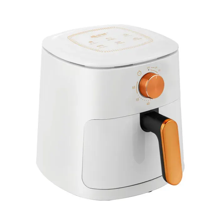 Friteuse sans huile 4L mini air fryer maison cuisine santé cuisson rapide multifonction réglable facile nettoyageWhite