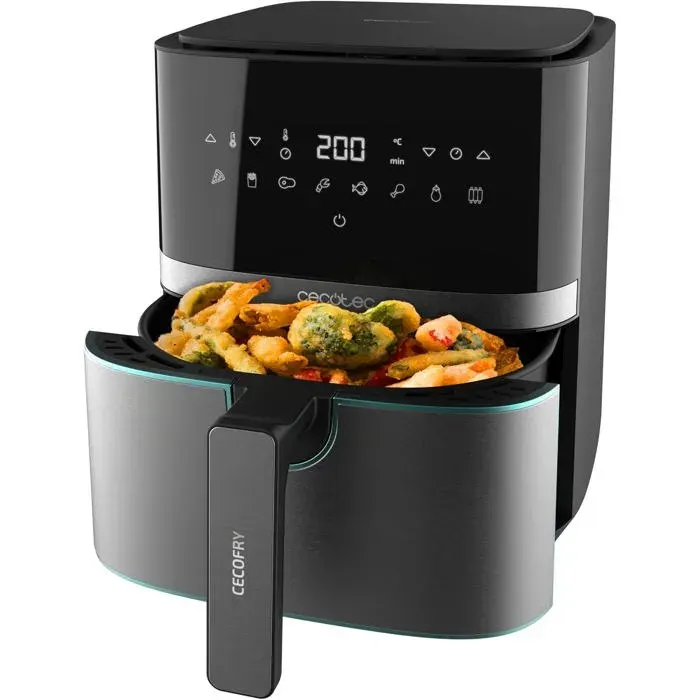 Friteuse Sans Huile 55 L 1600 W Écran Numérique Cuve Inox Technologie PerfectCook Température Réglable