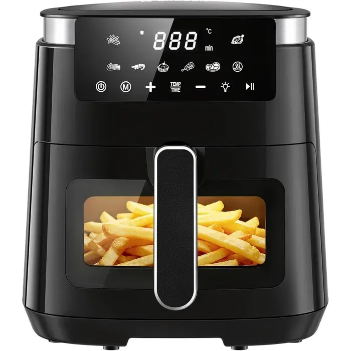 Friteuse sans Huile 55 L avec Maintien au Chaud Air Fryer 8_x001e_en_x001e_1 Programmes 90% dhuile en Moins 80°C - 200°C Noir