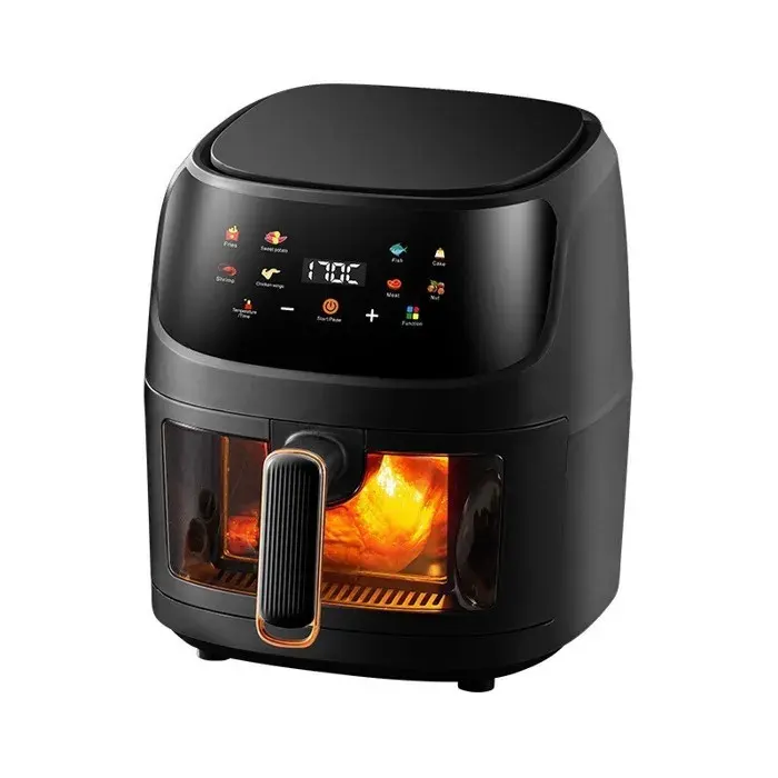 Friteuse sans Huile 5L 2400 W Diététique Jusquà 6 personnes 8 Programmes automatiques Air Fryer Ecran tactile digital