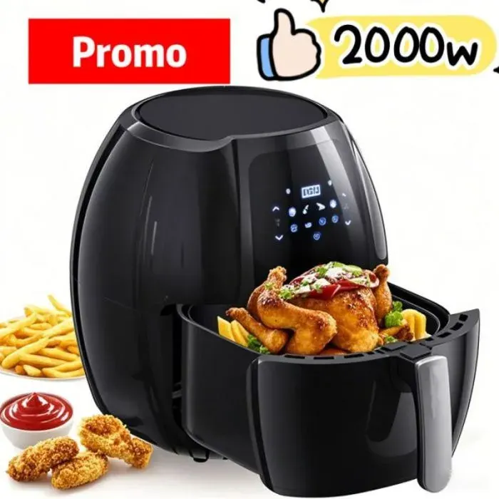 Friteuse sans huile 8L spacieuse2000Wthermostat 80-200°C8 programmes automatiquesécran OLED-Airfryer grande FRITEUSE ELECTRIQUE