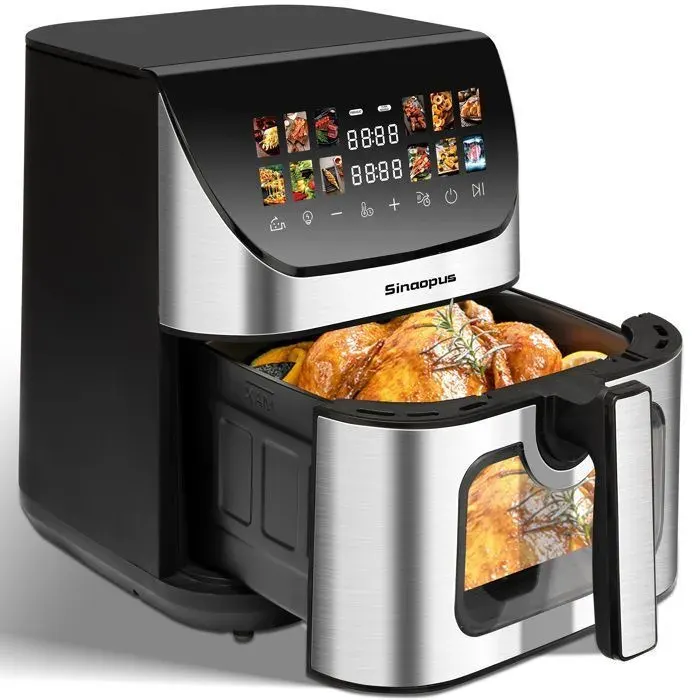 Friteuse sans huile 9L XXL Airfryer 12 programmes chaleur tournante 360° préchauffage rapide nettoyage facile repas sains 1800W