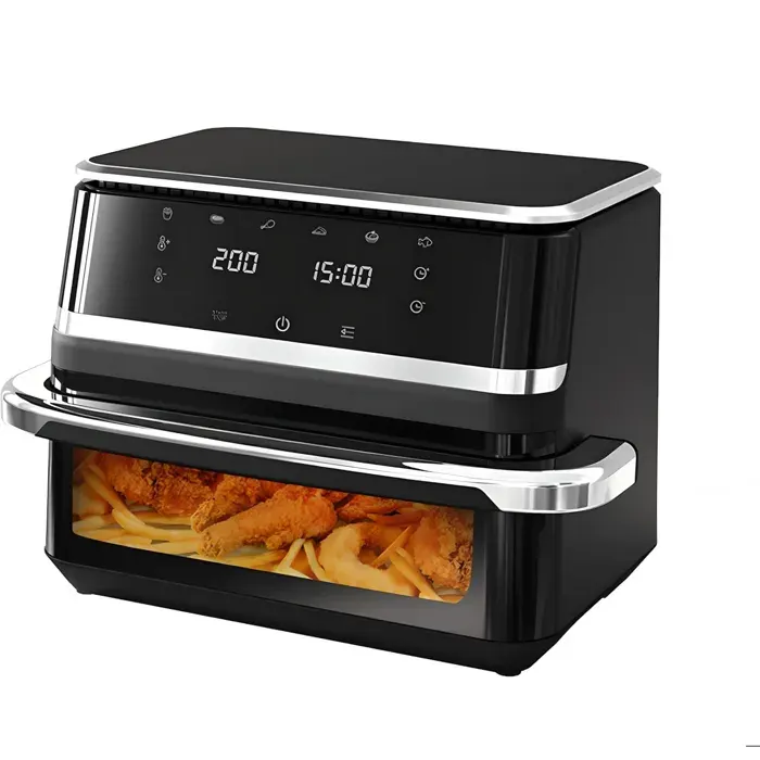 Friteuse sans huile -Airfryer -Capacité 12L -6 programmes de cuisson - 2000W-Fenêtre de visualisation Noir