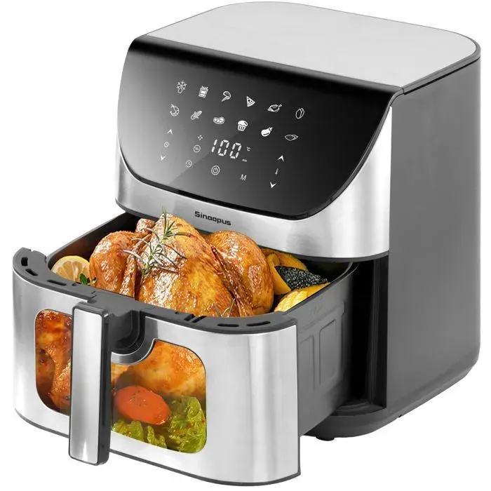 Friteuse sans Huile AirMax 8001 – Airfryer 85L avec Écran Tactile LED et Fenêtre de Visualisation – 12 Programmes – 1800W