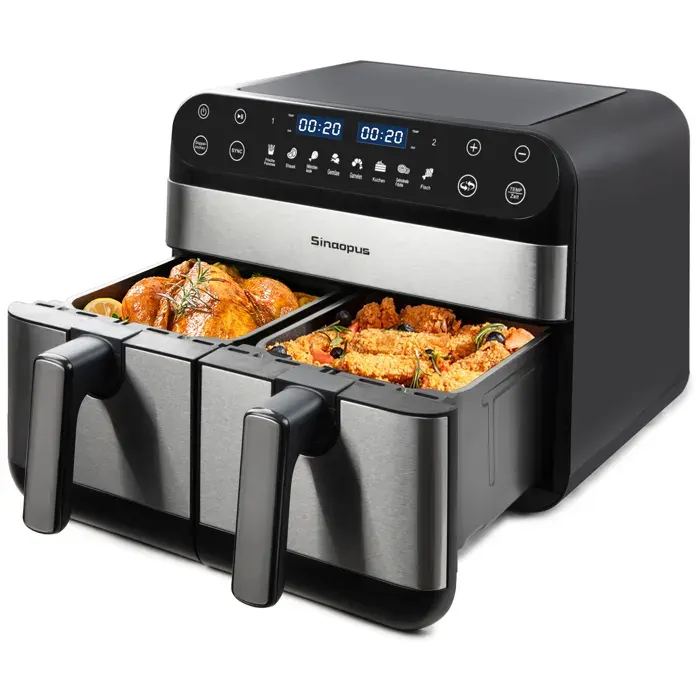 Friteuse sans huile AirMax 920 - Airfryer à double cuve - Capacité 10L - 8 Programmes de Cuisson - 2400W