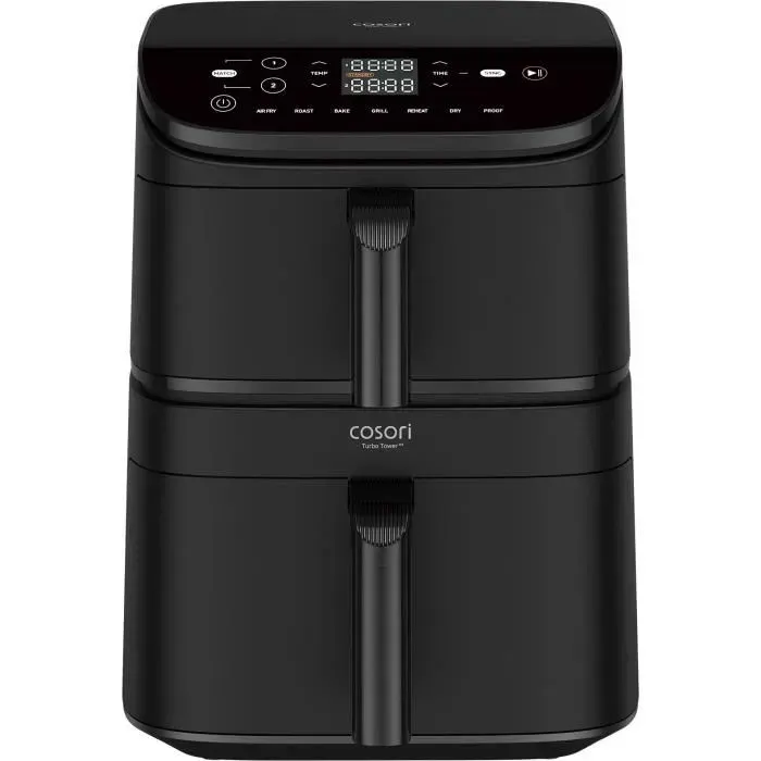 Friteuse sans huile COSORI - Turbo Tower Chef Edition - Capacité 108L - 2 cuves - 6 programmes - 2630W - Noir