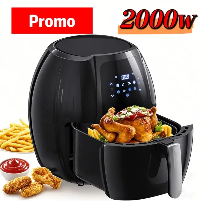 Friteuse sans huile de 8 litres friteuse à air chaud de 2000 watts avec fenêtre transparente et éclairage intégré écran tactile