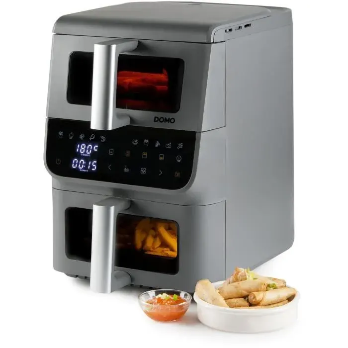 Friteuse sans huile - DOMO - Airfryer DO550FR - Double cuve 3.5 L + 65 L - 10 programmes - 2500 W