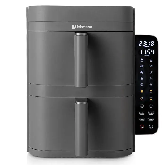 Friteuse sans huile double - Lehmann - Vibe Dark - 2800 W - 2 Zones - 12 L - Gris Foncé