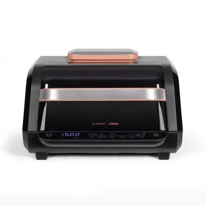 Friteuse sans huile et grill - LIVOO - Livoo x Marmiton - DOC305 - 6 L - 1500-1700 W - 2 en 1 - 8 programmes - 4 réglages de chauffe
