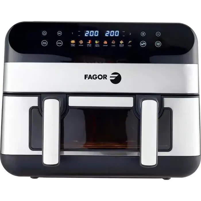 Friteuse sans huile - FAGOR - FGF10 - 10L - 2400W - Double cuisson - 8 programmes - Airfryer grande capacité familiale