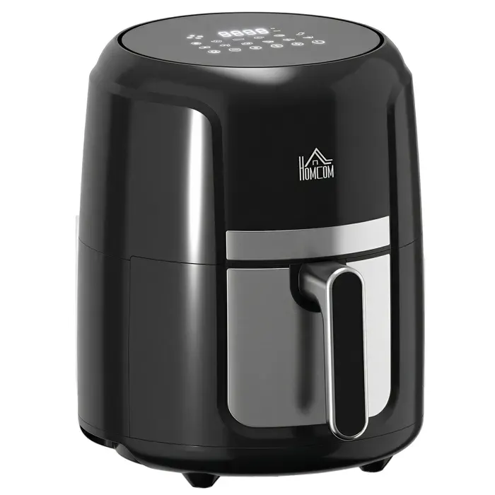 Friteuse sans huile - HOMCOM - 4 L 1300 W - 12 programmes - température réglable - acier et plastique - 342x256x318cm - noir
