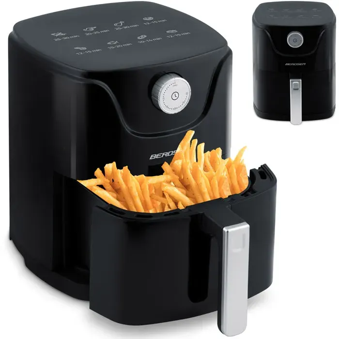 Friteuse sans huile - JANSHOP - BD-654 - Noire - 8 programmes - Circulation dair chaud