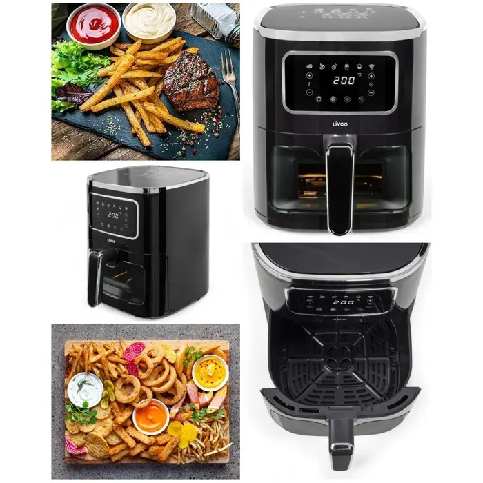 Friteuse sans huile - LIVOO - WDOC341B - 5 L - 1450 W - Panneau tactile & 360° air