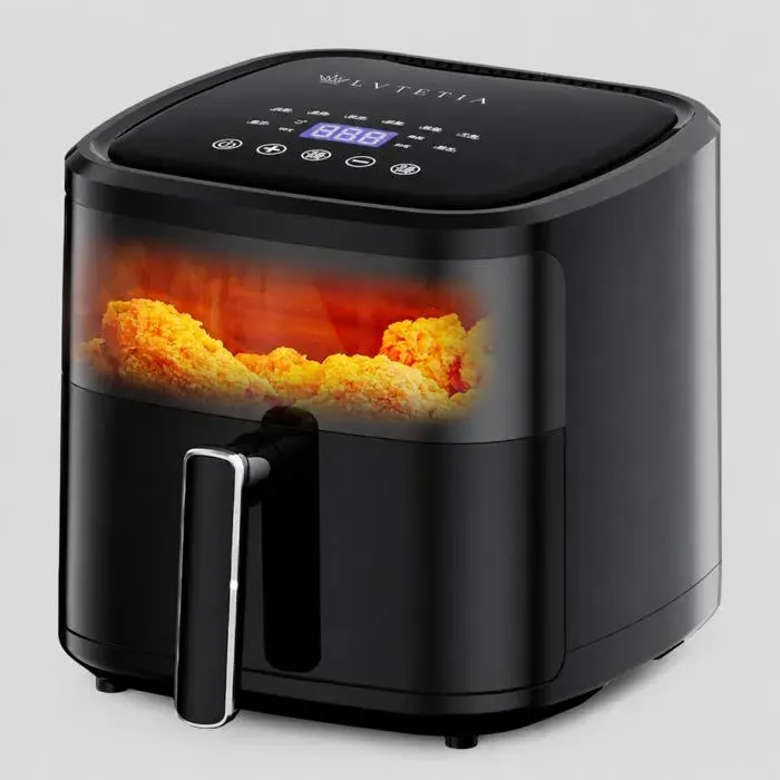 Friteuse sans huile LVTETIA BW-3021D - 5L avec fenêtre - 1350W - 8 programmes - Fonction vapeur