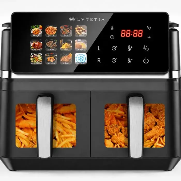 Friteuse sans huile - LVTETIA - BW-IP8018D - 9L - Double panier - 2000W