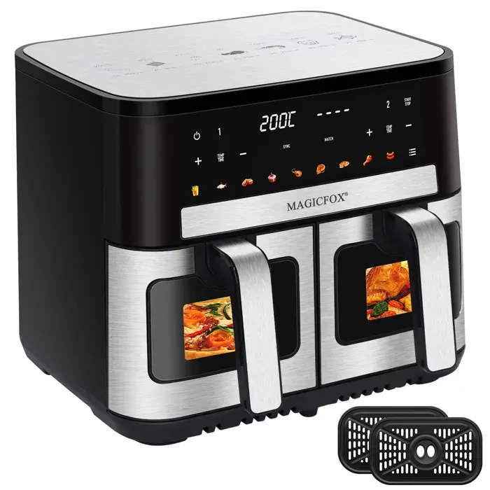 Friteuse sans Huile - MAGICFOX - 10L - 2 Tiroirs - Panneau Tactile LED - 9 Programmes