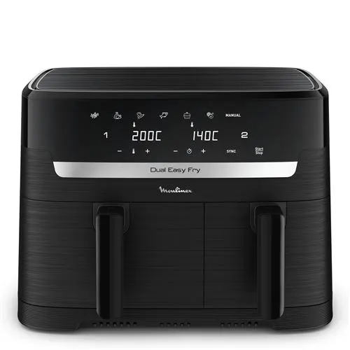 Friteuse sans huile Moulinex Air Fryer Easy Fry Dual 2 tiroirs EZ901N20