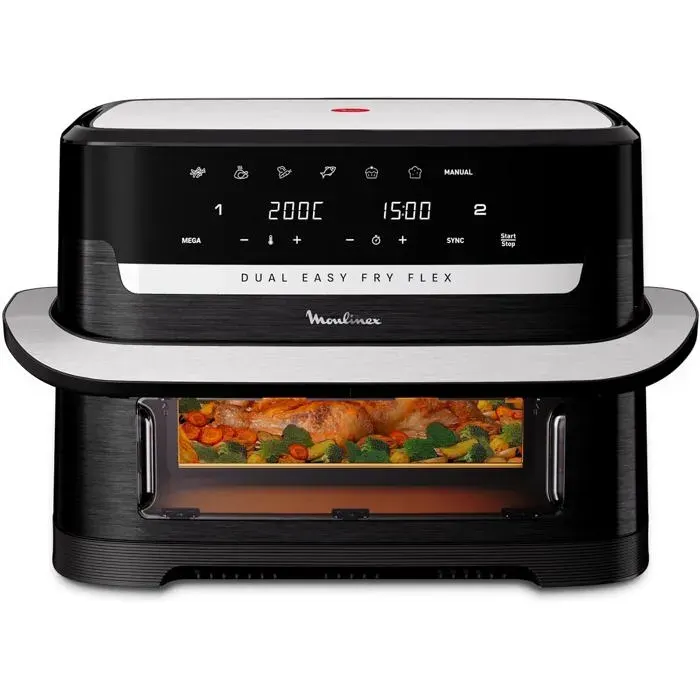 Friteuse sans huile - MOULINEX - EZ9228F0 - 9L double zone - Séparateur amovible - 7 programmes