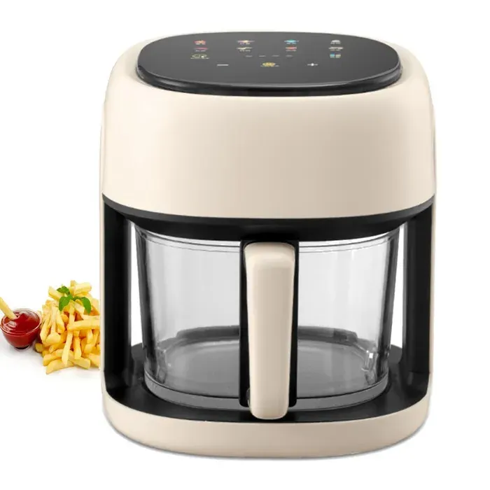 Friteuse sans - Lazozo - huile 6 l friteuse à air avec 10 programmes visible température réglable panier anti-adhésif sans bpa — coloris Blanc