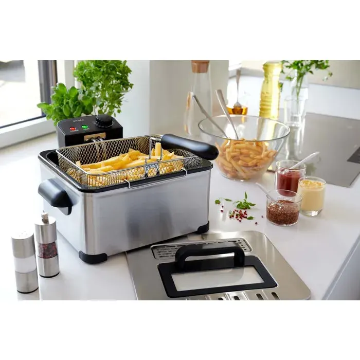 Friteuse semi-professionnelle - BIGBEN - DF1G BIGBEN - 4 L - 1 kg - Thermostat 150–190°C — coloris Gris