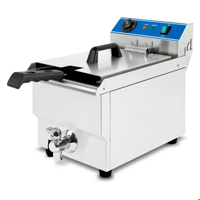 Friteuse - VERTES - Acier Inoxydable - capacité 13 L - 50-200 °C - 3000 W - 230 V - friteuse professionnelle - robinet de vidange