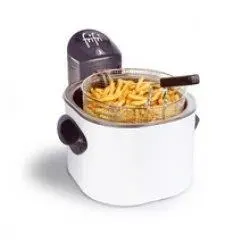 Friteuse Zone Froide - FRIFRI - Ronde - 3200W - 4L - Entretien Facile — coloris Blanche