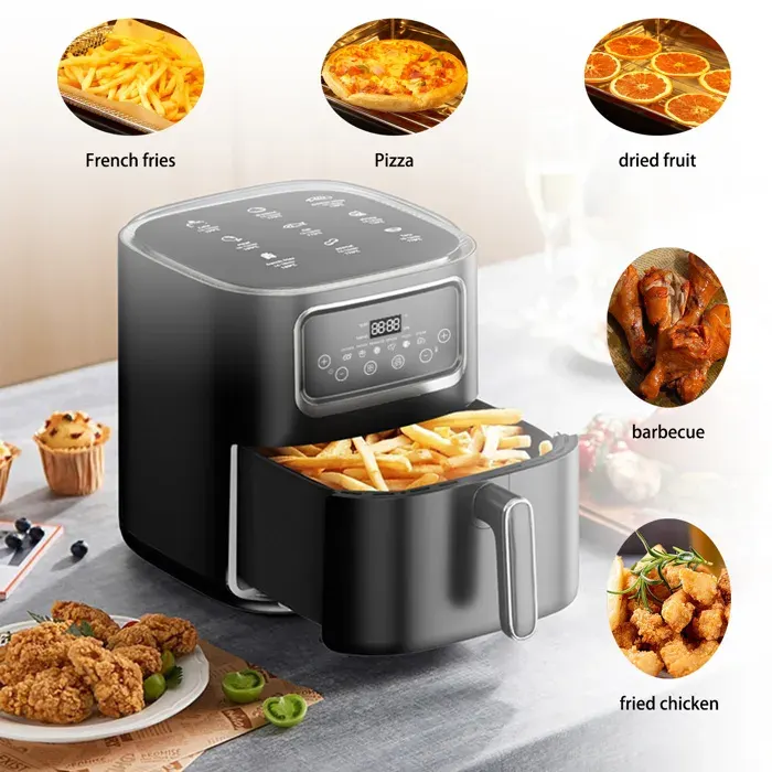 Friteuses Numériques Électroniques Intelligentes Four Sans Huile Multifonction avec Écran Tactile Grande Capacité 10L
