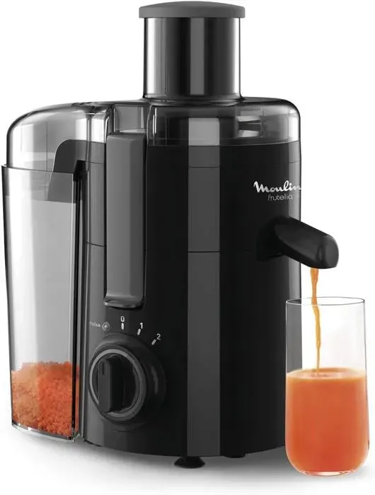 Frutelia Plus Centrifugeuse950Ml350W2 VitessesGoulot 6cmFiltre InoxCompactJus Maison De Fruits Et Légumes Ju370810Noir