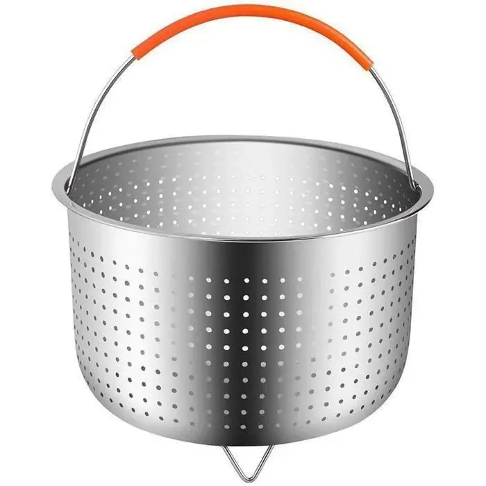 FUIENKO-Cuiseur vapeur en acier inoxydable 304cuiseur vapeur avec poignée+basepour la cuisson des légumes et des aliments de base