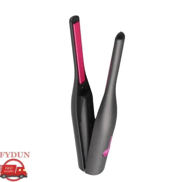 FYDUN Fer plat crayon Crayon fer plat PTC chauffage rapide sans fil petit fer plat lisseur cheveux bigoudi pour parfum peigne Noir