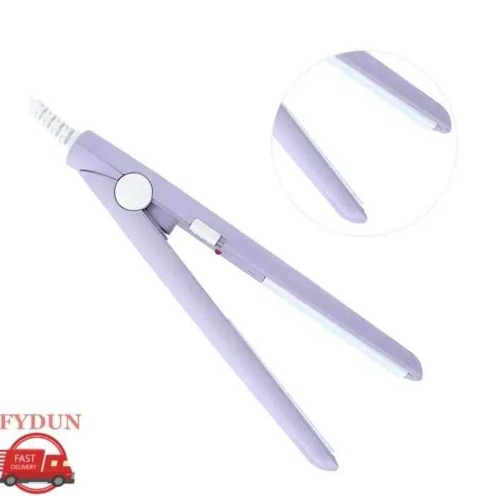 FYDUN Lisseur à cheveux Mini lisseur 2 en 1 plaque en céramique Tourmaline chauffage de beauté beaute peigne Prise UE violette