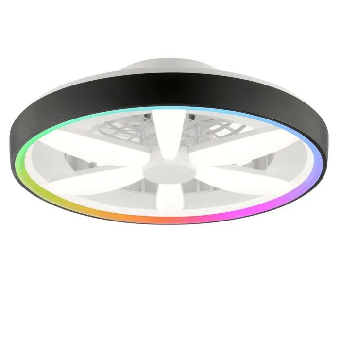 GAIANO Plafonnier avec ventilateur noir LED intégrée 48W