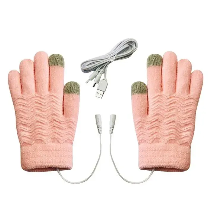 Gants Chauffants Usb Mitaines Chauffantes Électriques Femmes Hiver Chaud Double Face Chauffage Mains Complètes Rechargeables c24281