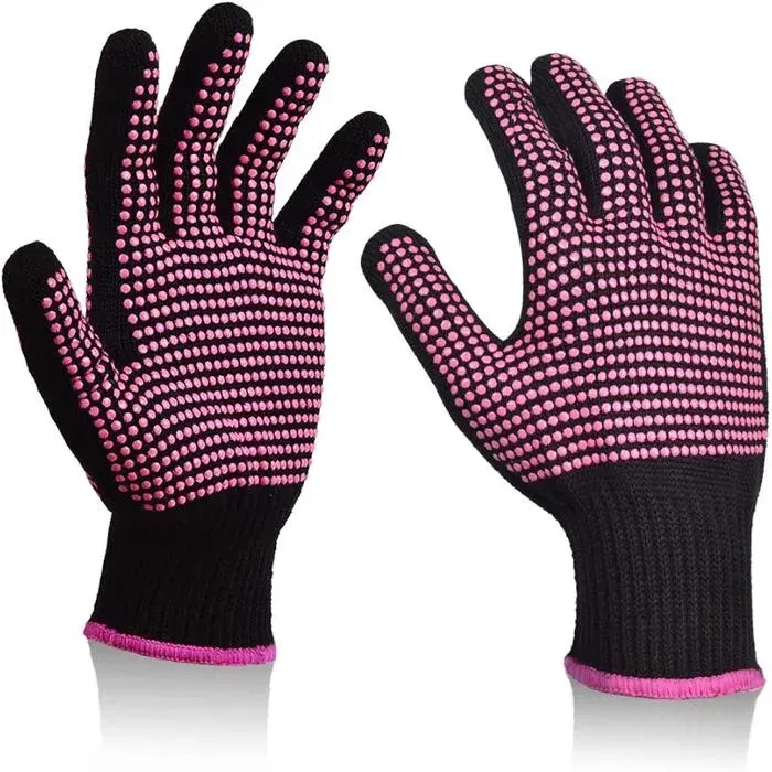 Gants rsistants la chaleur avec renfort silicone lot de 2 taille universelle Label