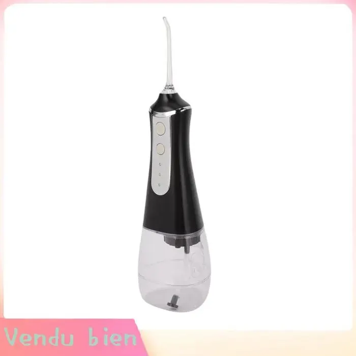 Garosa Irrigateur de dents en eau Irrigateur de dents de leau 300 ml IPX6 Proof de leau 40-130 PSI Pression hygiene des Noir