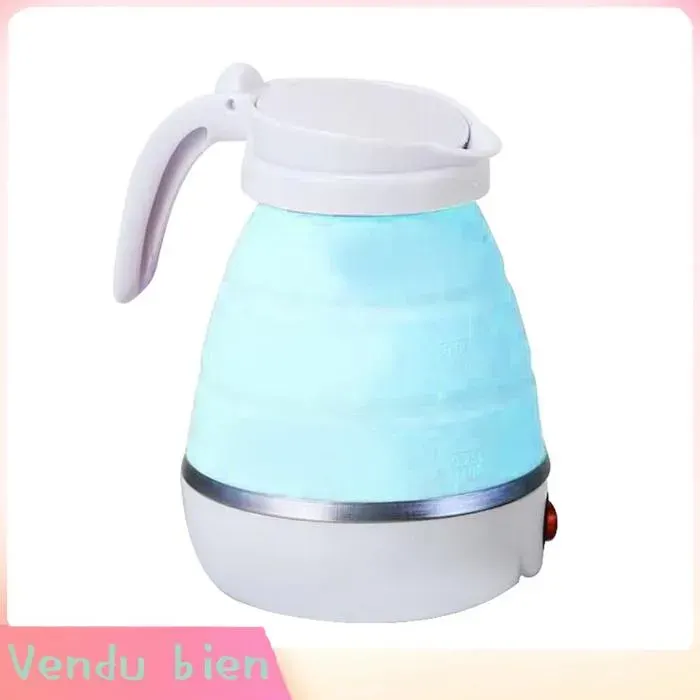 Garosa Mini bouilloire électrique de voyage Mini bouilloire électrique portable de voyage dhiver bricolage terre Prise UE bleue