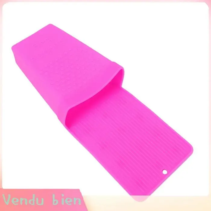Garosa Support de fer à friser en silicone Support Silicone Pour Fer à Boucler Avec Ventouse Résistante hygiene peigne Rose Rouge