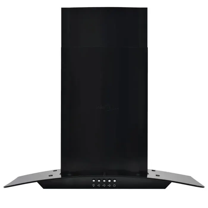 GARS Hotte aspirante murale 756 m³-h 60 cm Hotte de cuisine Acier inoxydable 60 x 45 x (43-70) cm Noir(5007)