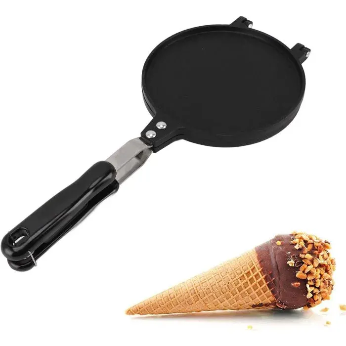 Gaufrier À Cornets De Glace 16.5Cm Machine À Cornets De Crème Glacée En Alliage Aluminium Antiadhésif Multifonctions Outil De Cui