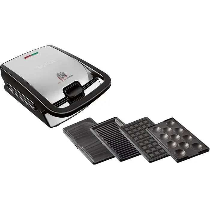 Gaufrier/App. à Croque-Monsieur Tefal SW854D16 - Noir/Inox - Puissance 700W