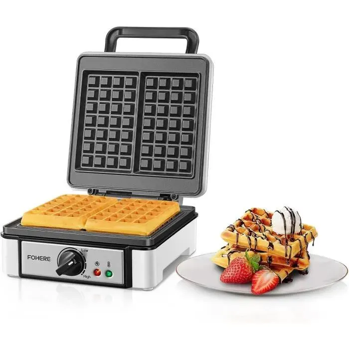 Gaufrier belge - FOHERE - Gaufrier Belge 1200W - 1200W - 5 vitesses - 2 gaufres 85x145 cm