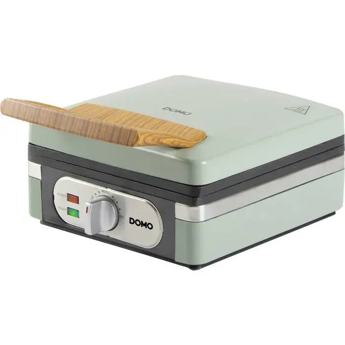 Gaufrier - DOMO - DO9273W - Vert cendré - Revêtement antiadhésif - Thermostat réglable